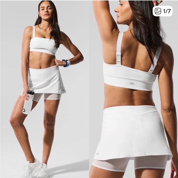 ALO Yoga White Alosoft Serve-It-Up Tennis Skort - Picture 2 of 8